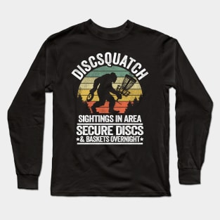 Discsquatch Funny Bigfoot Disc Golf Sasquatch Gift Vintage Long Sleeve T-Shirt